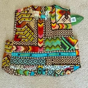 FARM Rio Banana Scarves Linen Crop Top